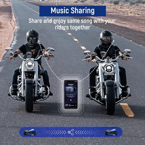 LEXIN B4FM Motorcycle Bluetooth Headset, 10 Riders Helmet Bluetooth Intercom, Universal IP67 Communication Systems with Music Sharing, Noise Cancellation, FM Radio, Fit for Snowmobile, 2 Pack - Image 4