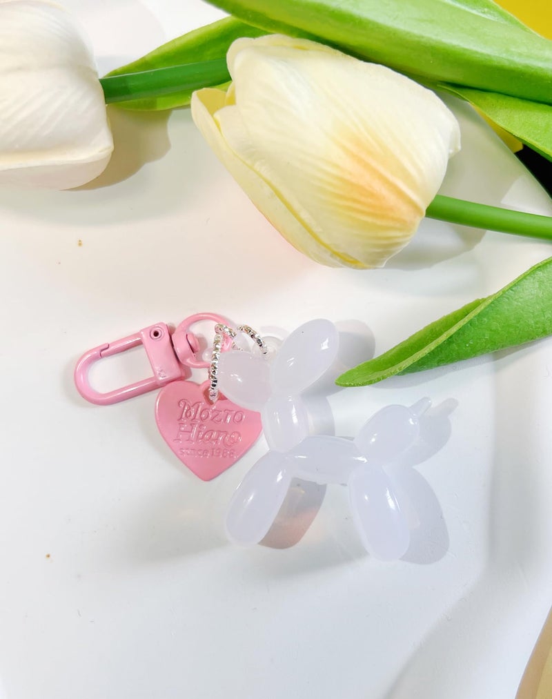 LAEKOU Jelly Balloon Dog Design Keychain for Women, Cute Girls Key Chain, Bag Charms Accessories for Car Purse Backpack - Image 4