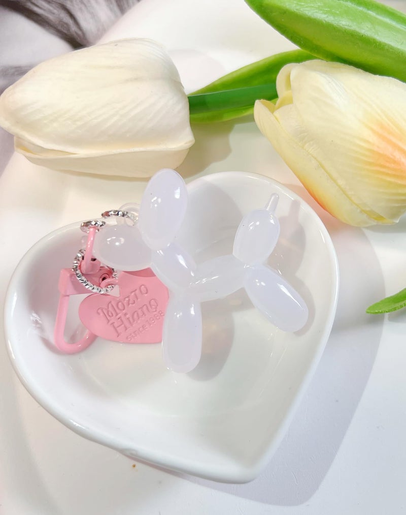 LAEKOU Jelly Balloon Dog Design Keychain for Women, Cute Girls Key Chain, Bag Charms Accessories for Car Purse Backpack - Image 5