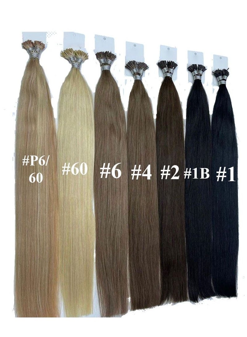 إستيل وصلات شعر من Estelle I ، وصلات شعر بشري بطول 24 بوصة مع شعر طبيعي ، وصلات شعر كيراتين بوند ذات 100 خيوط ناعمة وطويلة الأمد ومضادة للتشابك لون رقم P6_60 - Image 1