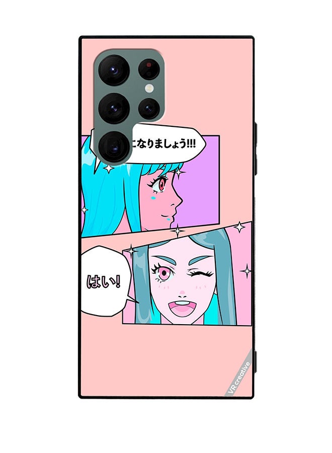 VR CREATIVE Protective Case Cover For Samsung Galaxy S22 Ultra 5G Cute Pastel Collage With Manga Comics Frames With Anime Characters Design Multicolour - Image 1