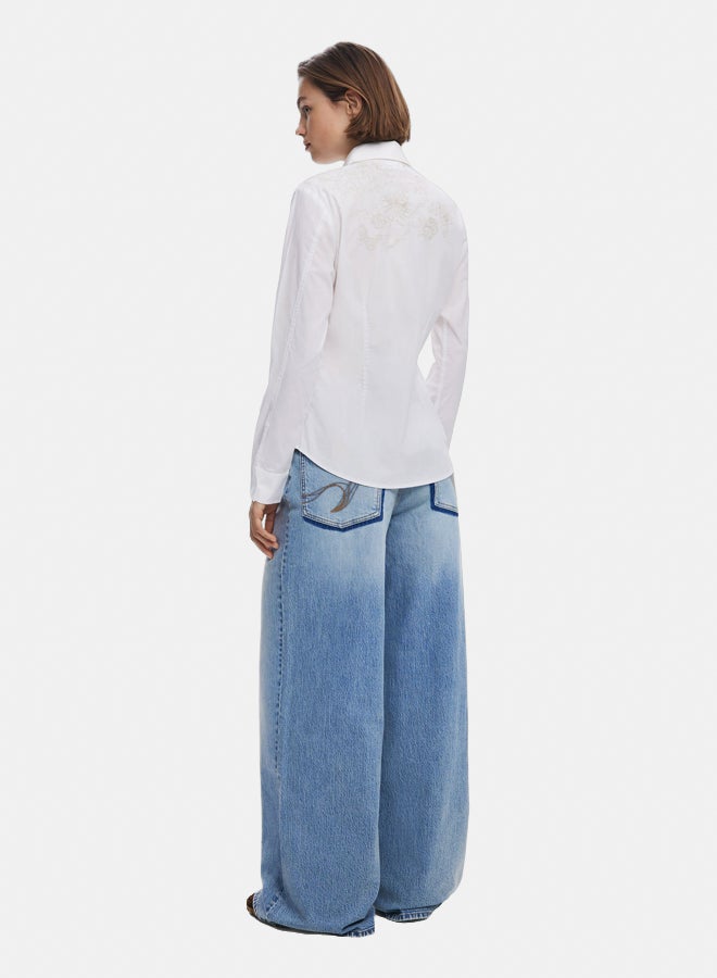 DESIGUAL Plain shirt with embroidery - Image 4
