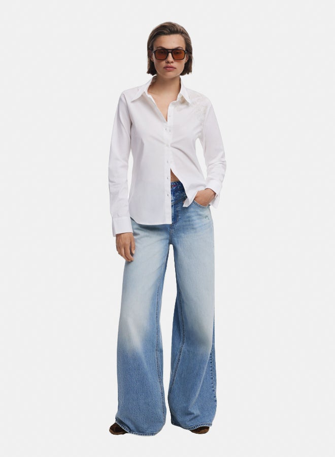 DESIGUAL Plain shirt with embroidery - Image 1