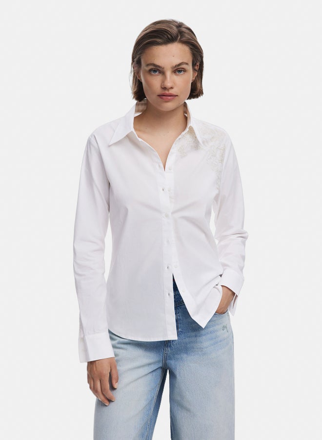 DESIGUAL Plain shirt with embroidery - Image 2