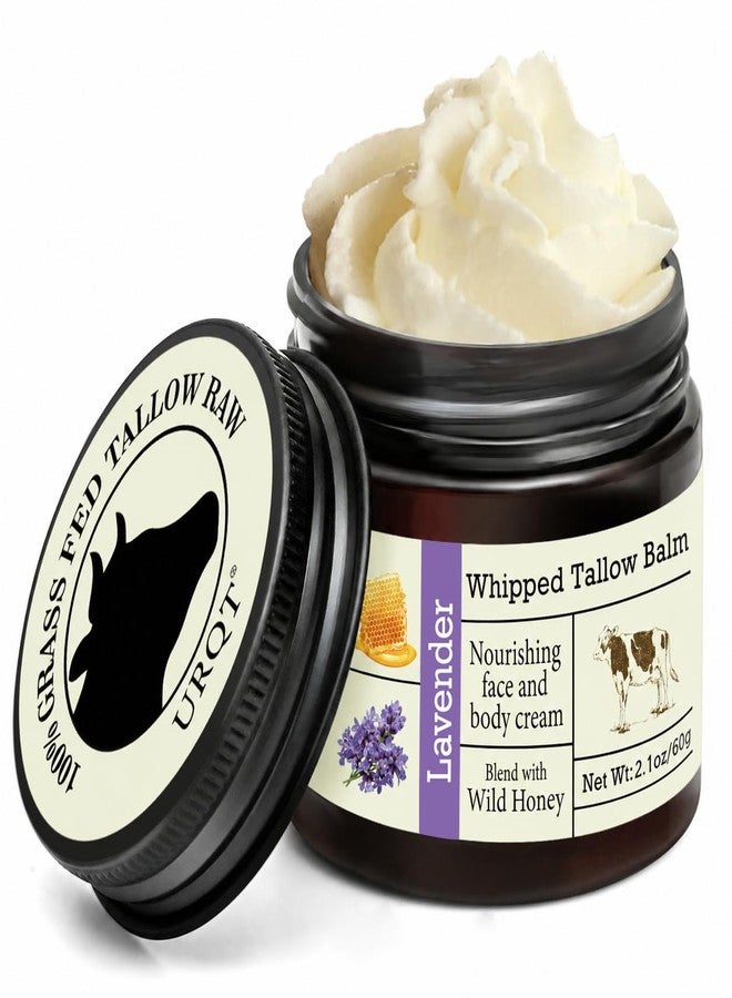 URQT Whipped Tallow Balm – Organic Grass-Fed Beef Tallow for Skin with Honey & Lavender – Deeply Moisturizing Natural Skin Care for Face & Body – Soft & Supple - Image 1
