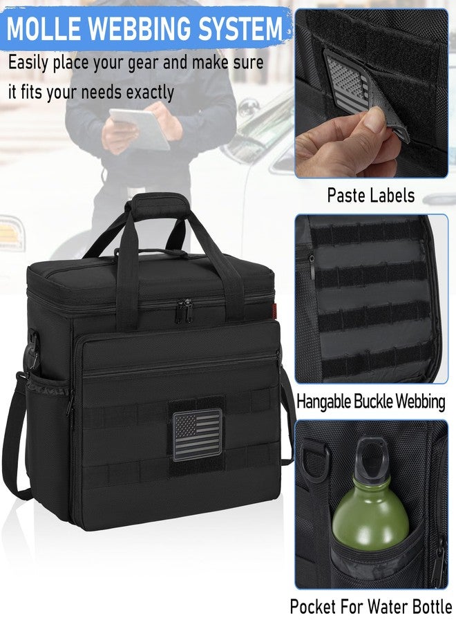 ITHWIU Patrol Bag Law Enforcement, Police Gear Bag Car Front Seat Organizer for Police with Laptop Layer and Cup Holders, MOLLE System, Fits Vehicle Passenger Seat Black - Image 4