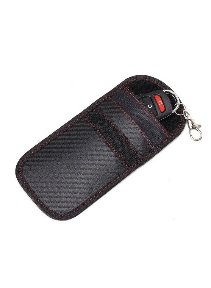 Generic 2 Pcs Carbon Fiber Car Key Ring, New RFID Anti-theft Brush Key Bag, Mobile Phone Signal Shielding Bag, Anti-magnetic Bag  - Image 5