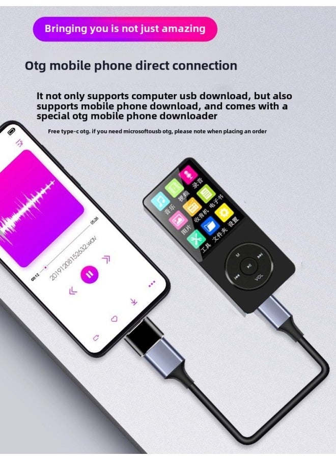 Generic Student Version Mp3 Player Walkman Mp4 Music English Small Mp5 Plug-in Compact Portable Outside-Body Color:Pink [free Headphones/protective Case/otg/lanyard]-Memory Capacity:32gb [lifetime Warranty + Broken Screen Insurance + 60 Days Free Trial] - [cost-effectiveness] Official  - Image 3