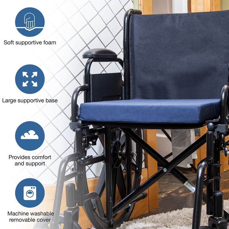 DMI Seat Cushion and Chair Cushion for Office Chairs, Wheelchairs, Scooters, Kitchen Chairs or Car Seats, FSA HSA Eligible, for Support and Height while Reducing Stress on Back, Tailbone or Sciatica - Image 2