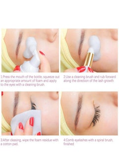 lakerain Eyelash Cleanser 50ml , Gentle Formula without Irritation For Home Use and Salon , Safe Makeup & Mascara Remover For Natural Lashes , Eyelash Extensions Cleanser For Women  - Image 3
