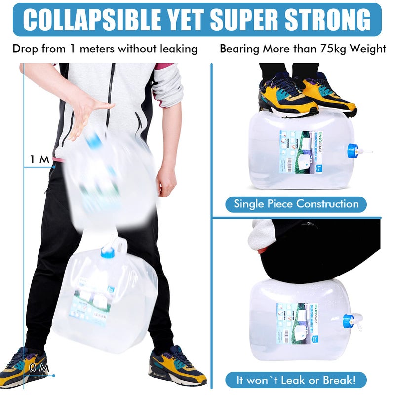 Inno Stage 2 Pack Collapsible Water Container 2.6 Gallon With Spigot  Camping Water Storage Carrier Jug For Outdoors - Image 5