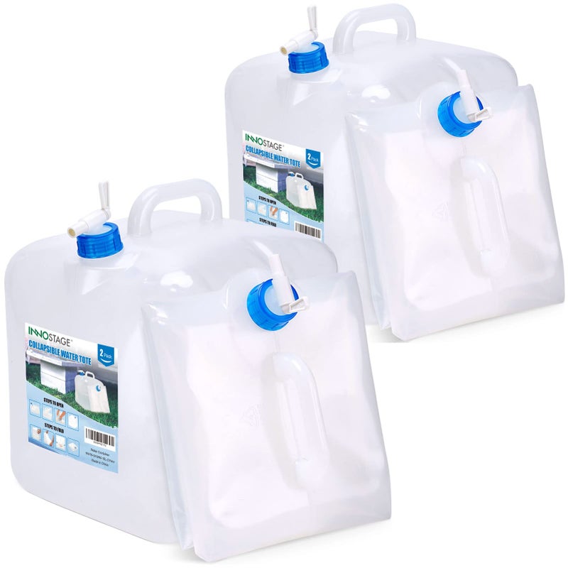 Inno Stage 2 Pack Collapsible Water Container 2.6 Gallon With Spigot  Camping Water Storage Carrier Jug For Outdoors - Image 1