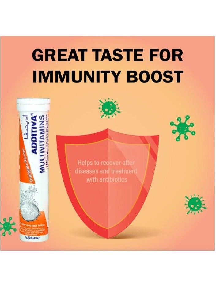 general ADDITIVA Multivitamins + Minerals Effervescent Tablets Orange Flavour,  20tabs - Image 4