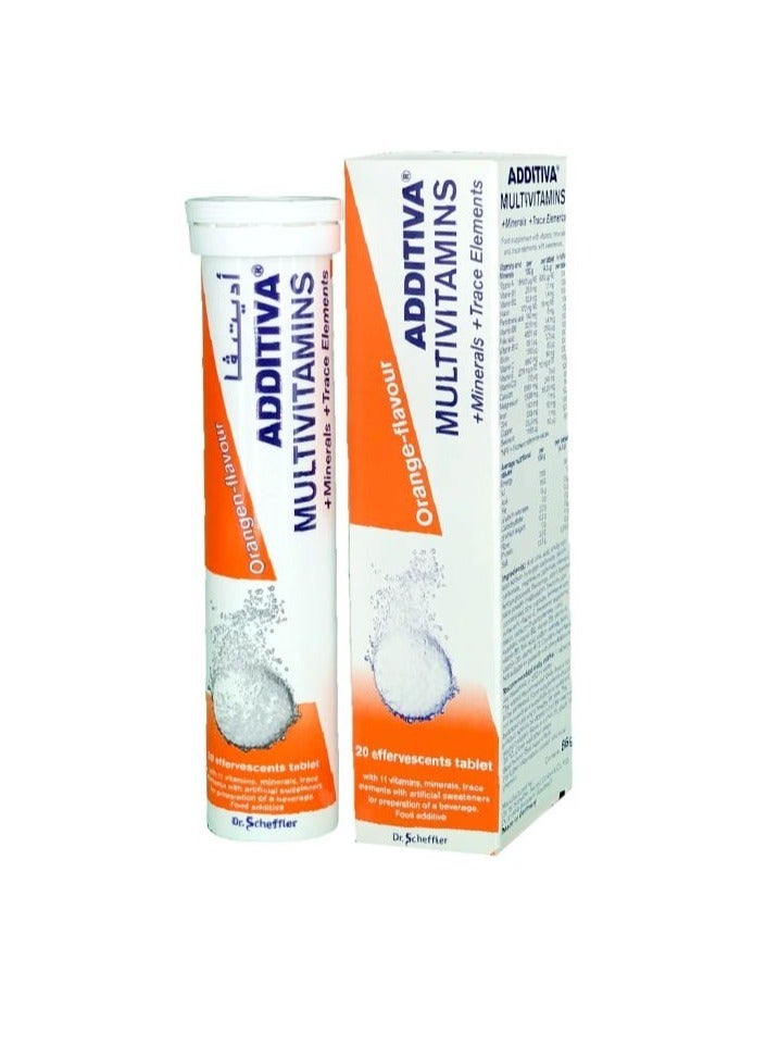 general ADDITIVA Multivitamins + Minerals Effervescent Tablets Orange Flavour,  20tabs - Image 1