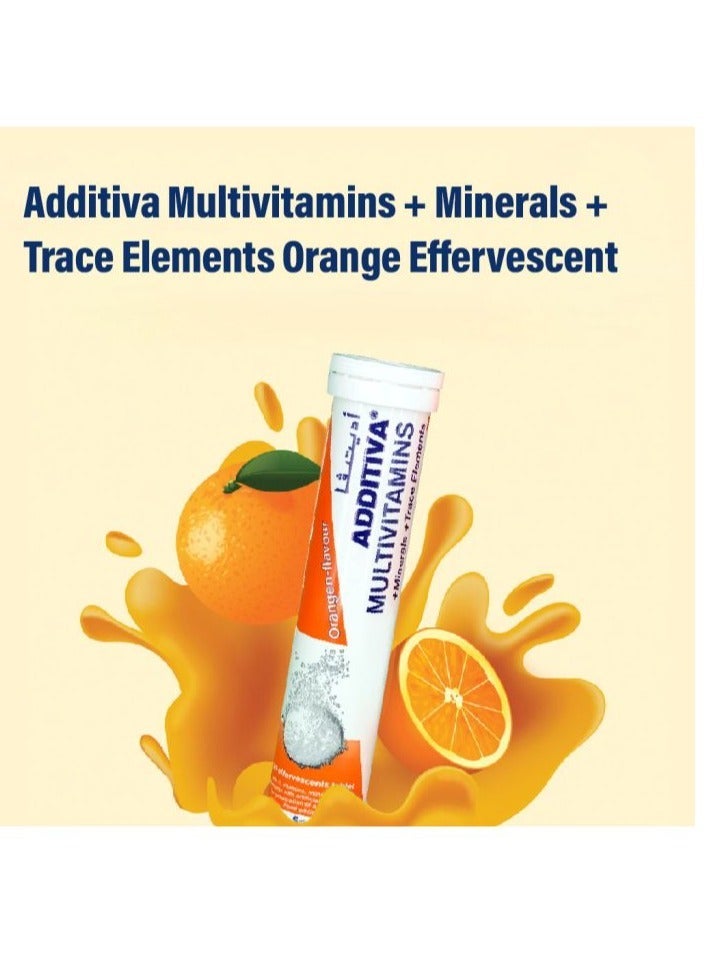 general ADDITIVA Multivitamins + Minerals Effervescent Tablets Orange Flavour,  20tabs - Image 2