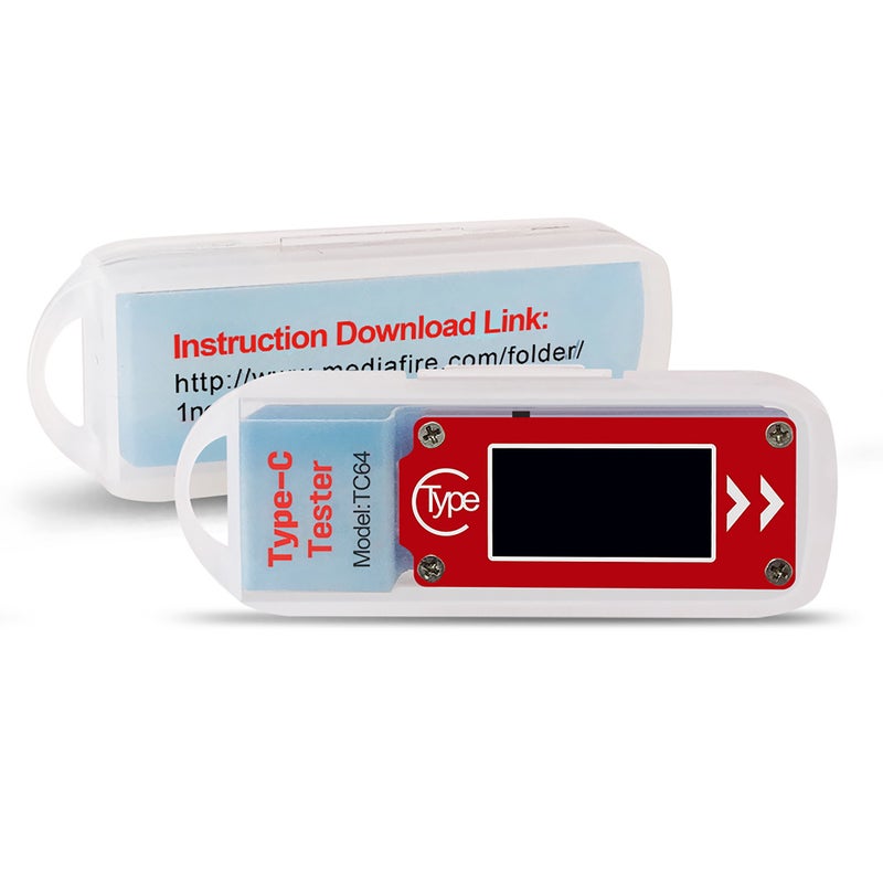 مقياس جهد وتيار USB مع شاشة LCD ملونة من النوع Type-C TC64 - مقياس متعدد الوظائف لاختبار بطارية وشاحنات الطاقة المحمولة ومدخل شحن PD واجهة USB - Image 3