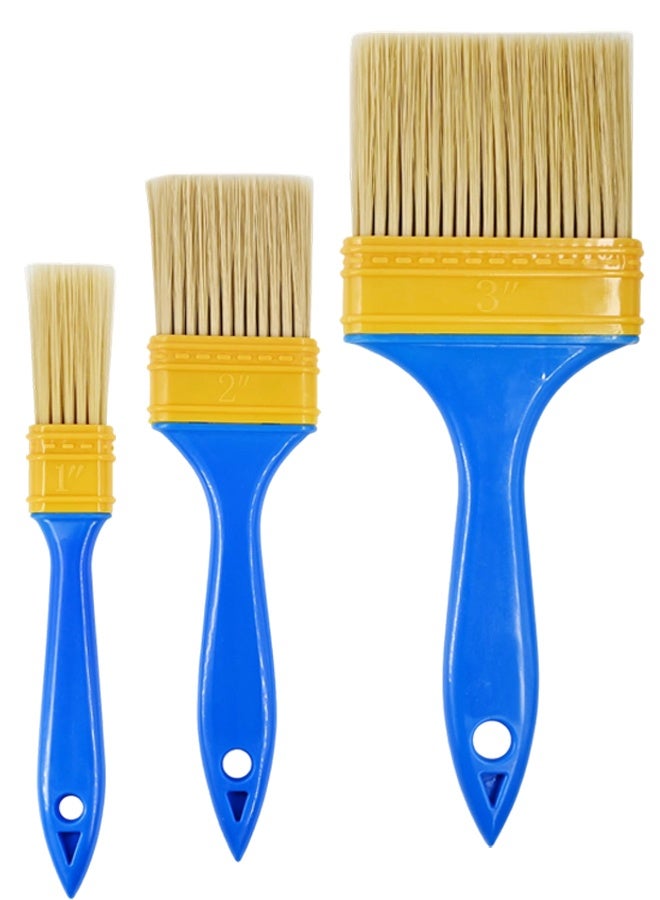 3 Pack Premium Paint Brushes for Priming Painting Varnishing Wood Walls Furniture Trim Home Renovation DIY Painting Projects - Image 1