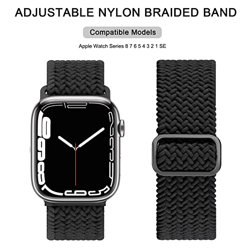 Meliya Braided Stretchy Band Compatible for Apple Watch Strap 38mm 40mm 41mm 42mm 44mm 45mm 46mm 49mm for Women Men, Nylon Elastic Wristbands for iWatch Series 10 9 8 7 6 SE 5 4 3 2 Ultra Ultra 2 - Image 4
