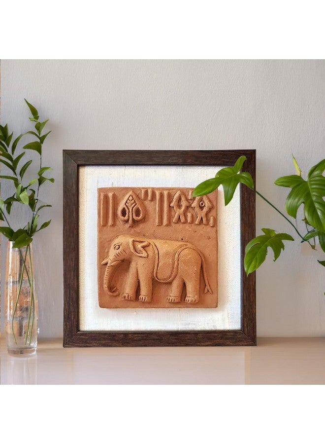 Peepul Tree Handcrafted Authentic Terracotta Harappan Elephant Clay Seal Replica | Crafted by Rajasthan Artisans | A Piece of Indus Valley History | Handmade Tile for Home Décor | 8" x 8" - Image 5