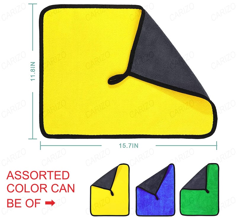 CARIZO 800GSM Professional Premium Microfiber Towels Car Drying Towels, Softer and More Absorbent, Lint-Free, for Household Cleaning and Car Washing (Pack of 2) - Image 2