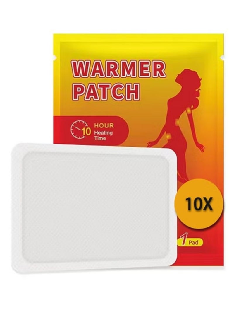 عبوة من 10 قطع من وسادات تدفئة الجسم للطقس البارد، وسادات تدفئة لاصقة، تدفئة إضافية للجسم لمدة 10 ساعات، وسادات تدفئة جاهزة للاستخدام، مناسبة لتدفئة الرقبة والكتفين والكلى والظهر - Image 1