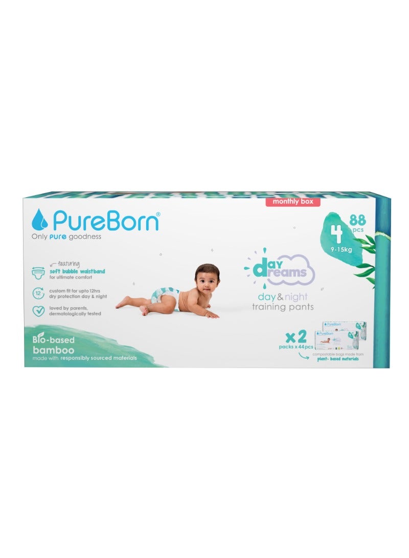 PureBorn Pull Ups Master Pack Size 4 Pant Diapers 88 Pants - Image 1