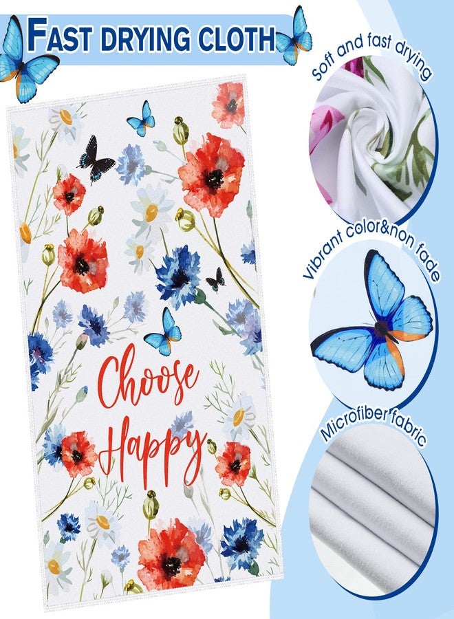 Chengu 4 Pack Christmas Wildflower Kitchen Towels, Absorbent Dish Towels for Kitchen, Reusable Tea Hand Cleaning Dishcloth Decorative for Home Housewarming Gifts - Image 2