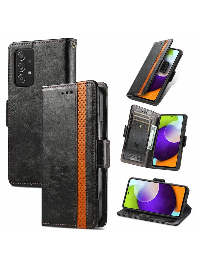 S-TOP Case For Samsung Galaxy A52 5G CaseNeo Business Splicing Dual Magnetic Buckle Horizontal Flip PU Leather Case with Holder & Card Slots & Wallet - Image 1