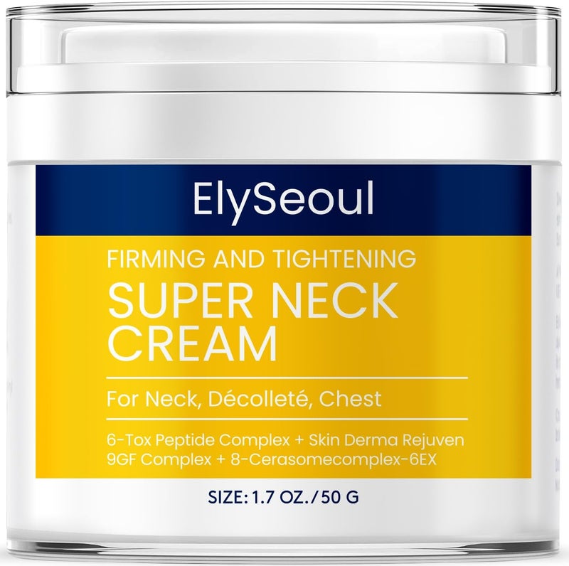 Neck Cream for Firming Tightening Wrinkle Korean Made Crepey Sagging Skin Toning AntiAging Cream for Dcollet Chest Acetyl Hexapeptide8 Collagen Water Peptides Skin Derma Rejuven