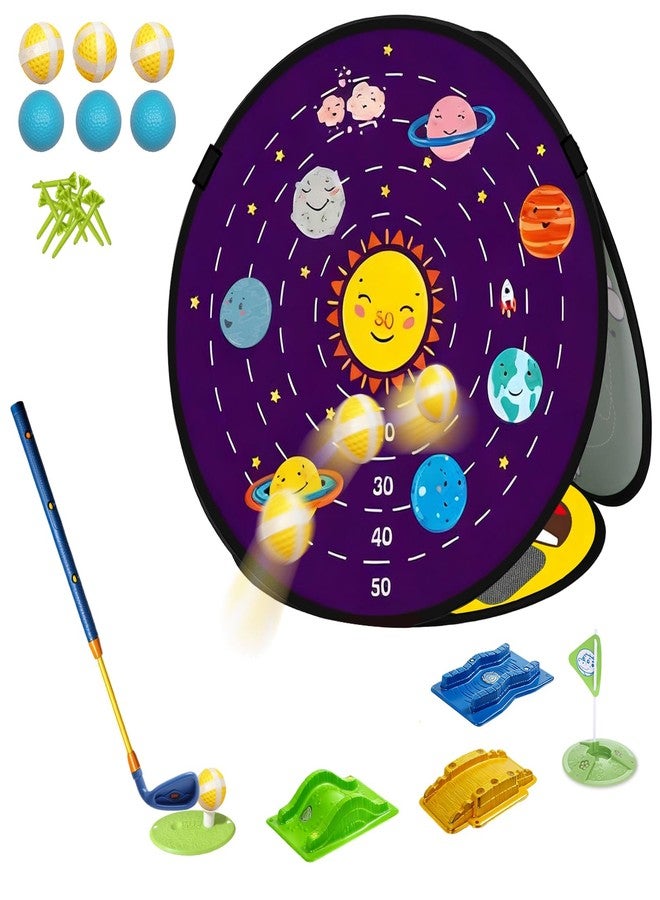 POWCAVA Kids Golf Set with Club - 28Pcs 4-in-1 Kids Sticky Golf Games Set, 4 -Sided Golf Chipping Net，Multiple Game Modes, Sports Outdoor Indoor Toys, Christmas Birthday for Girls Boys - Image 1