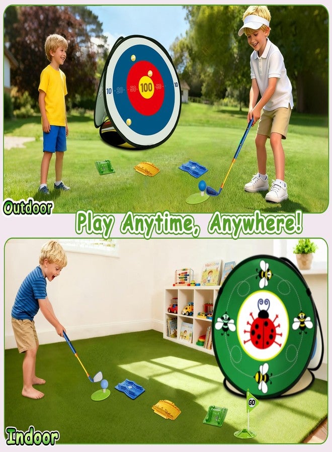 POWCAVA Kids Golf Set with Club - 28Pcs 4-in-1 Kids Sticky Golf Games Set, 4 -Sided Golf Chipping Net，Multiple Game Modes, Sports Outdoor Indoor Toys, Christmas Birthday for Girls Boys - Image 3