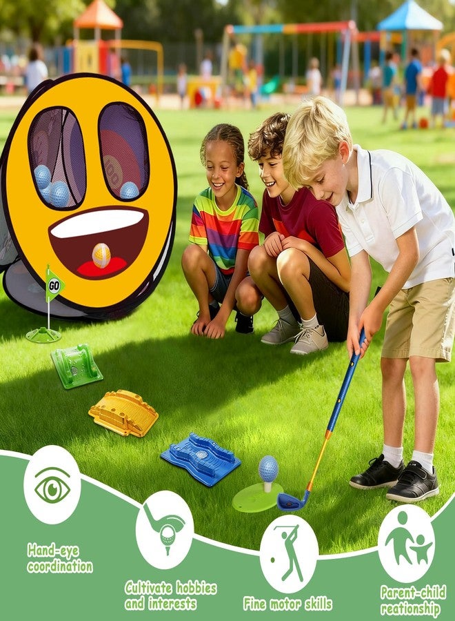 POWCAVA Kids Golf Set with Club - 28Pcs 4-in-1 Kids Sticky Golf Games Set, 4 -Sided Golf Chipping Net，Multiple Game Modes, Sports Outdoor Indoor Toys, Christmas Birthday for Girls Boys - Image 2