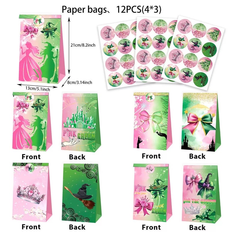 JAYATO 118Pcs Magic Witch Kids Birthday Party Favors Bundle | Water Bottle Stickers, Party Cups, Slap Bracelets, Keychains, Paper Gift Bags, Decor Stickers, Complete Party Supplies Goodie Bag Fillers - Image 4