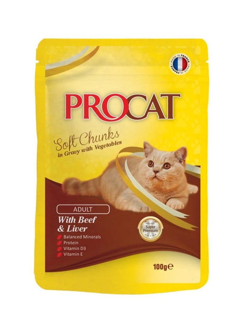 PROCAT PROCAT Soft chunks in jelly with Beef & liver100 gm 