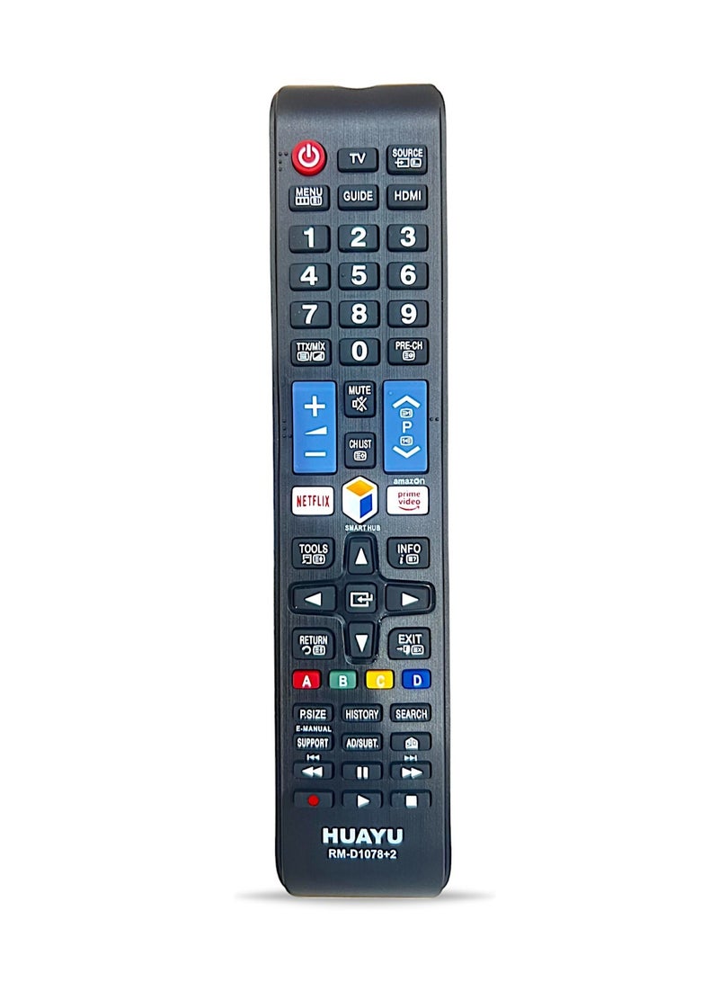 جهاز تحكم عن بعد (ريموت) لجهاز تلفزيون سامسونج LCD LED الذكي ، لون اسود ، RM-D1078+2