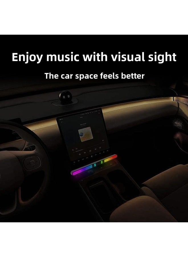 Generic - SOURCE RGB Rhythm Light 64-bit Double Row Sound Pickup Light Desktop Car Atmosphere Light Music Light-Light Color:64-bit Double-row Charging - Image 1
