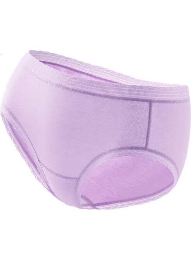 purcotton Women'S Cotton Lace Triangle Panties Deep Burgundy Purple + Wind Chime Purple + Light Pink Purple 165 - Image 3