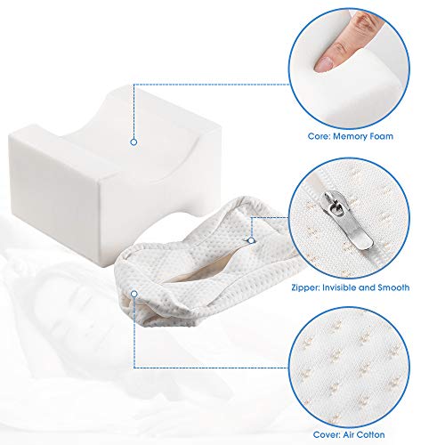 ZOAN Knee Pillow for Side Sleepers, Memory Foam Knee Pillow, Leg Pillows for Side Sleeping for Hip, Back and Sciatica Pain Relief - Image 4