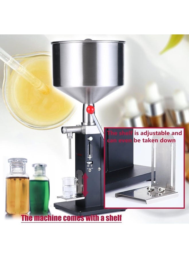 L&E Manual Paste Liquid Filling Machine, 5-50ml Adjustable Bottle Filling Machine, Stainless Steel Liquid Filler with Hopper for Milk Water Juice Essential Oil Shampoo Cosmetic Honey - Image 3