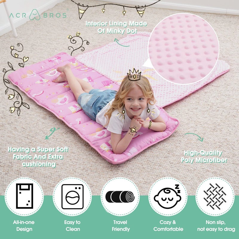 ACRABROS Toddler Nap Mat with Pillow and Blanket, Extra Large Rolled Napping Mats,Slumber Bags for Boys Girls,Kids Sleeping Bag for Daycare, Preschool Travel Camping,Little Princess - Image 4