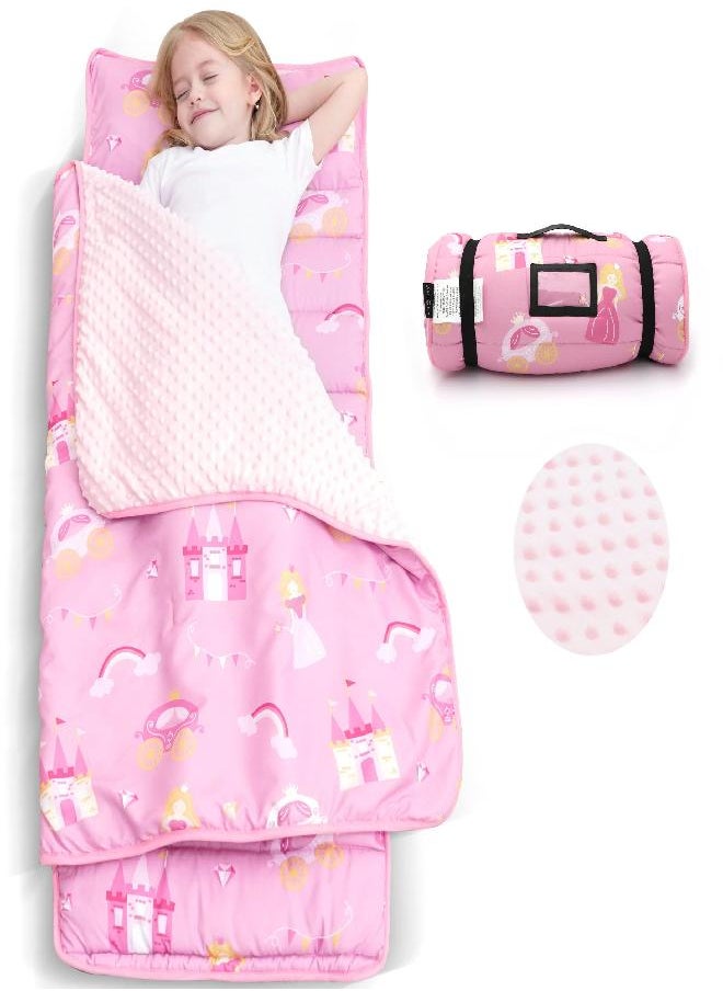 ACRABROS - ACRABROS Toddler Nap Mat with Pillow and Blanket, Extra Large Rolled Napping Mats,Slumber Bags for Boys Girls,Kids Sleeping Bag for Daycare, Preschool Travel Camping,Little Princess - Image 1