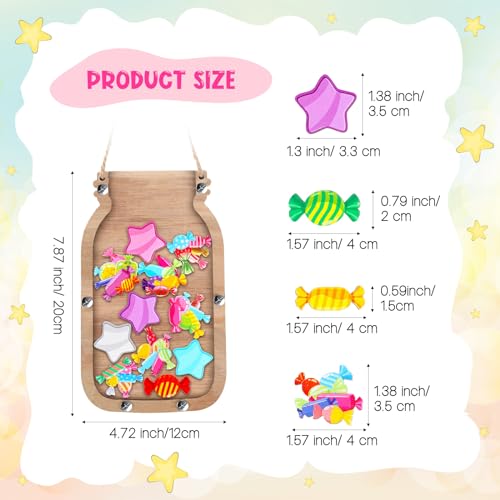 Treela Candy Reward Chart for Kids Toddlers Reward Mason Jar Potty Toddlers Training Positive Behavior Chart for Homeschool Classroom Decor Responsibility Management Tool (7.87x4.72 Inch) - Image 2