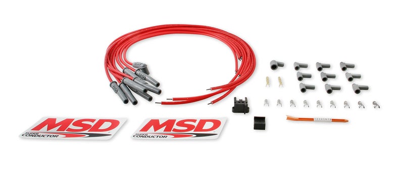 MSD 31189 Super Conductor Spark Plug Wire Set, Multi-Angle Plug, HEI Cap - Image 2