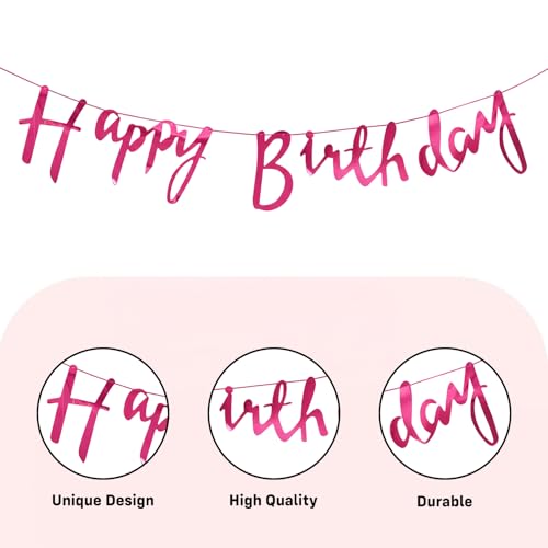 Party Propz Princess Theme Birthday Decoration Items – 59 Pcs | Happy Birthday Banner, Princess Photo Props, 40 Pcs Balloons for Decoration, Pink Birthday Decoration Kit for Girls (Cardstock, Latex) - Image 3