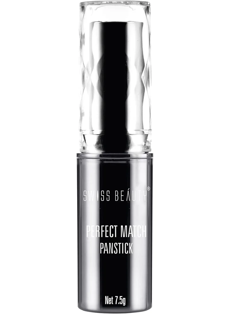 Swiss Beauty Swiss Beauty Perfect Match Panstick Foundation | Lightweight, Full Coverage Foundation With Natural And Dewy Finish For Face Makeup| Easy To Apply With Hand Stick Applicator | Shade-01, 7.5Gm |