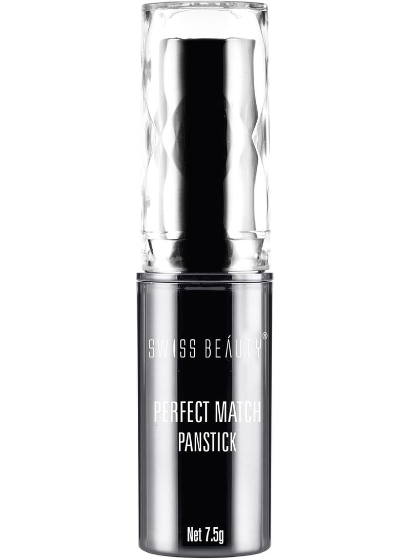 Swiss Beauty Perfect Match Panstick Foundation | Lightweight, Full Coverage Foundation With Natural And Dewy Finish For Face Makeup| Easy To Apply With Hand Stick Applicator | Shade-01, 7.5Gm | - Image 2