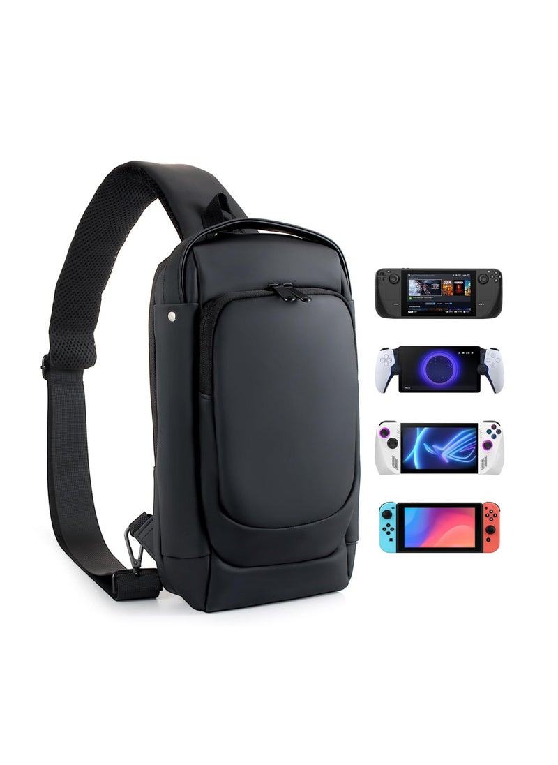 Anmi Carrying Case for PS5 Portal Travel Bag Crossbody Bag for Steam Deck Nintendo Switch ,Waterproof and Shockproof for Protector Travel Case for Playstation Portal (BLACK)  - Image 1