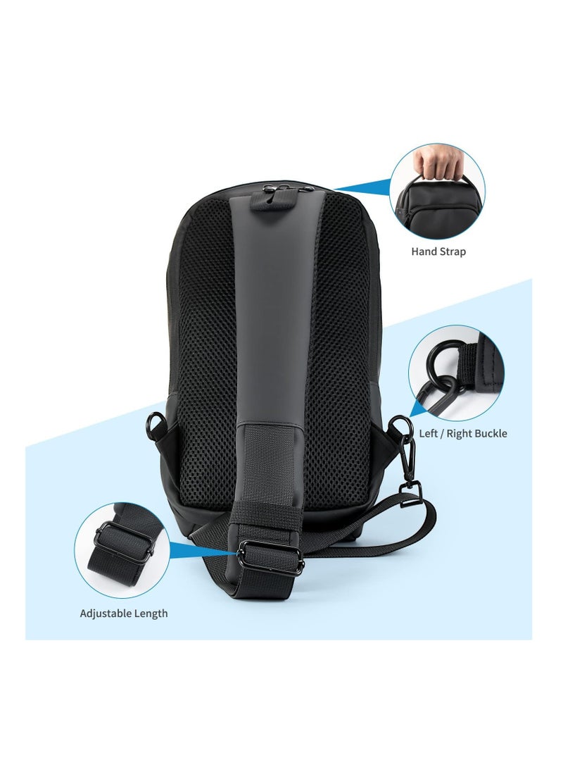 Anmi Carrying Case for PS5 Portal Travel Bag Crossbody Bag for Steam Deck Nintendo Switch ,Waterproof and Shockproof for Protector Travel Case for Playstation Portal (BLACK)  - Image 5