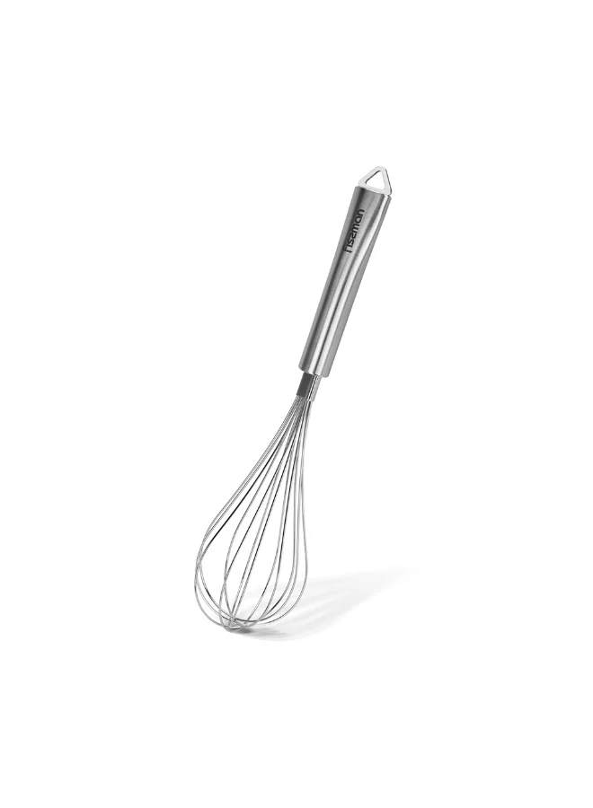 فيسمان Egg Beater Stainless Steel Whisk 28cm, Balloon Kitchen Whisk Bergamo Series | Anti-Rust Wire Whisk with Hang Hole | Stainless Steel Rustproof Handle for Cooking, Whisking, Blending, Baking