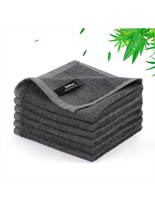 JEFFSUN Natural Bamboo Wash Cloths for Washing Face and Body, Silky Soft Bath Washcloths, Super Gentle & Skin Friendly Face Towels for Sensitive Skin, Baby Skin (13 X 13 inch - Pack of 6, Grey) - Image 1